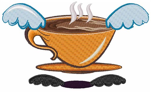 Wing Coffee Machine Embroidery Design