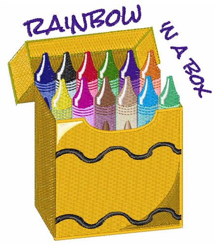 Crayon Rainbow Machine Embroidery Design