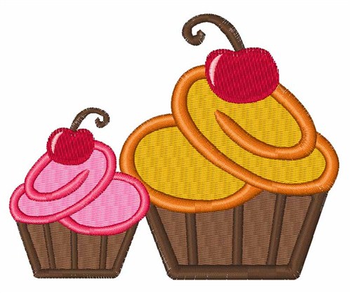 Cherry Cupcakes Machine Embroidery Design