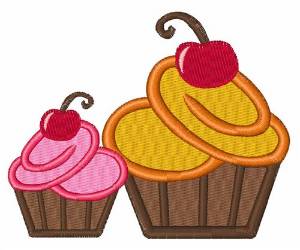 Picture of Cherry Cupcakes Machine Embroidery Design
