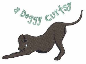 Picture of A Doggy Curtsy Machine Embroidery Design