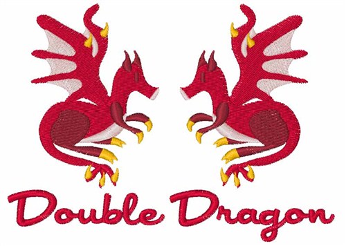 Double Dragon Machine Embroidery Design