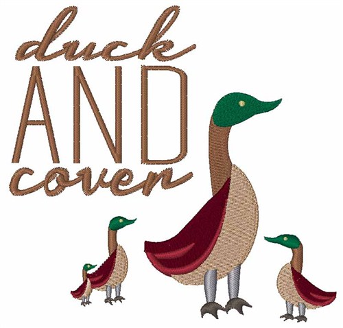 Duck & Cover Machine Embroidery Design