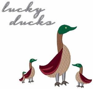 Picture of Lucky Ducks Machine Embroidery Design