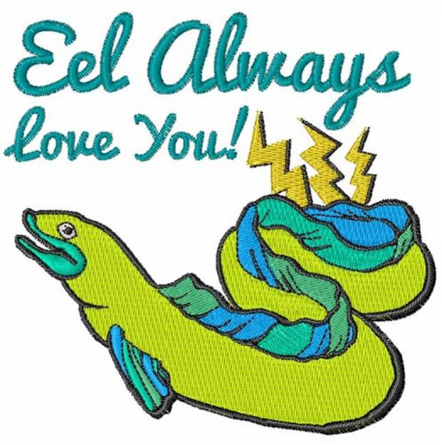 Picture of Eel Love You Machine Embroidery Design