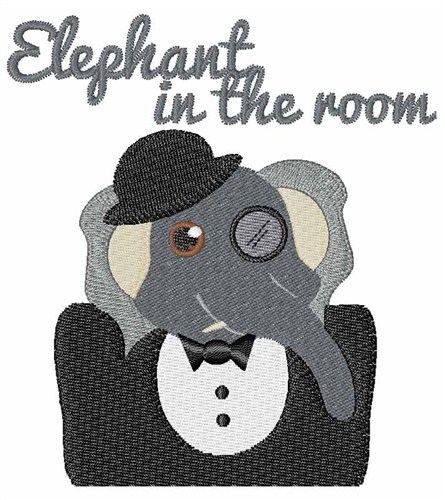 Elephant In Room Machine Embroidery Design