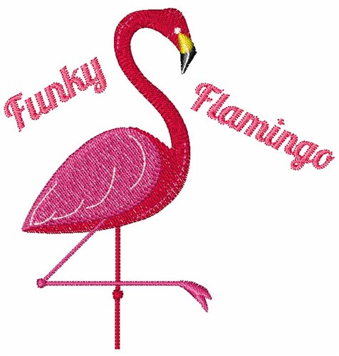Funky Flamingo Machine Embroidery Design