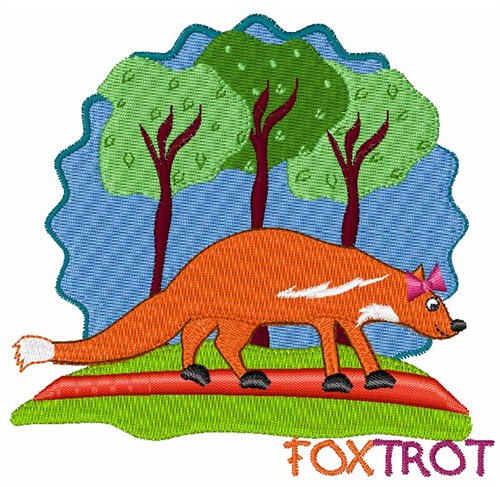 Fox Trot Machine Embroidery Design