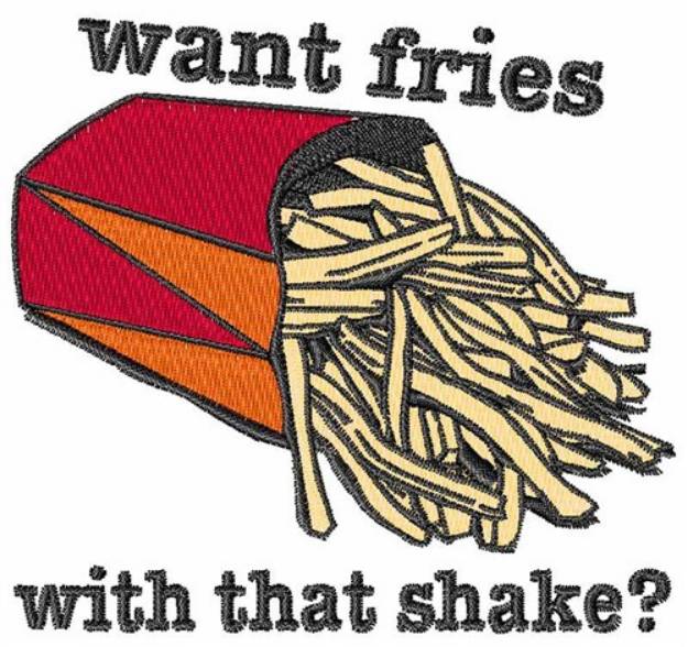 Picture of Want Fries? Machine Embroidery Design