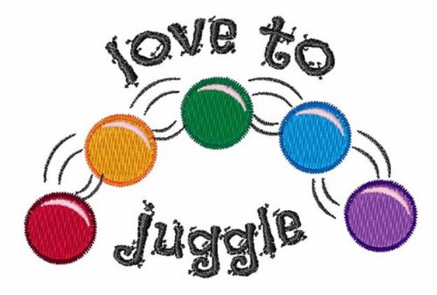 Picture of Love To Juggle Machine Embroidery Design