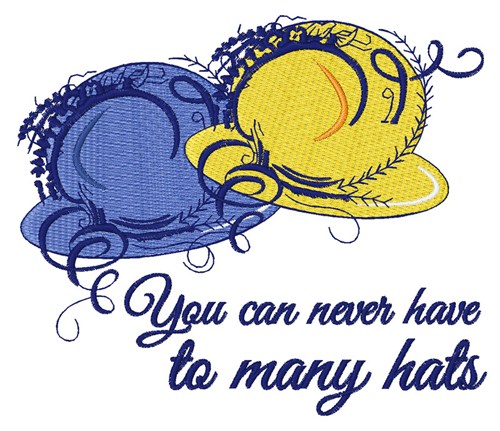 Too Many Hats Machine Embroidery Design