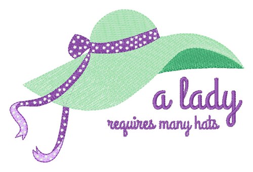 Lady Hat Machine Embroidery Design