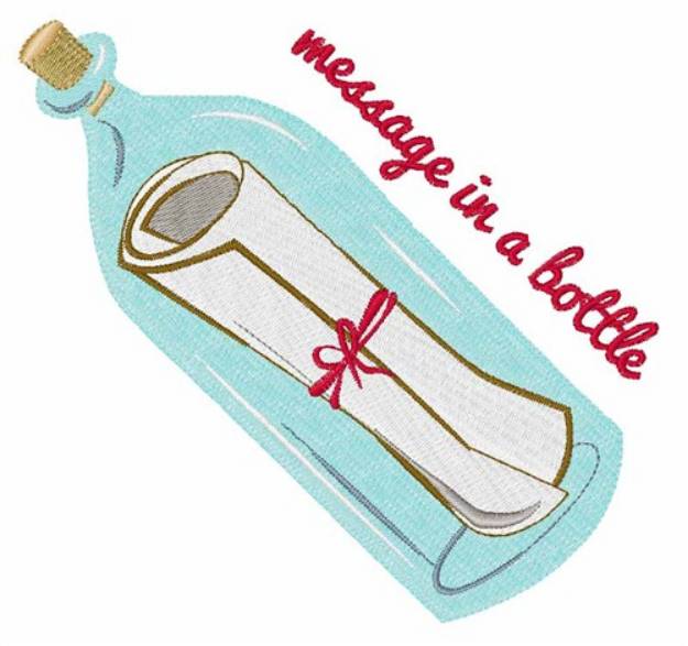 Picture of Message Bottle Machine Embroidery Design