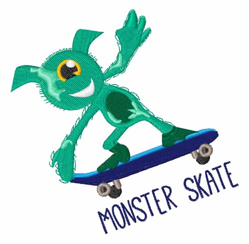 Monster Skate Machine Embroidery Design