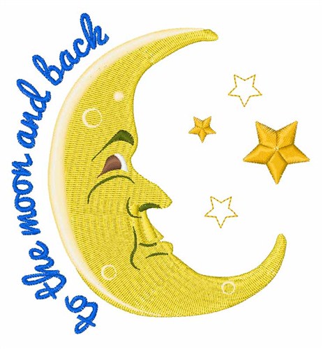 Moon And Back Machine Embroidery Design