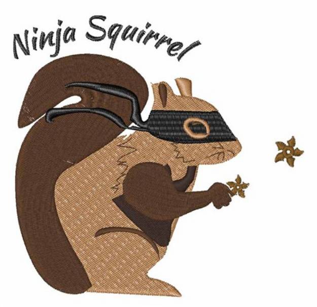 Picture of Ninja Squirrel Machine Embroidery Design