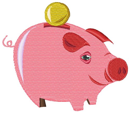 Piggy Bank Machine Embroidery Design