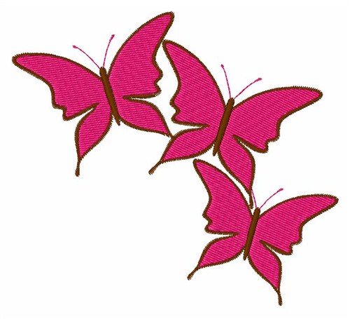 Pink Butterflies Machine Embroidery Design