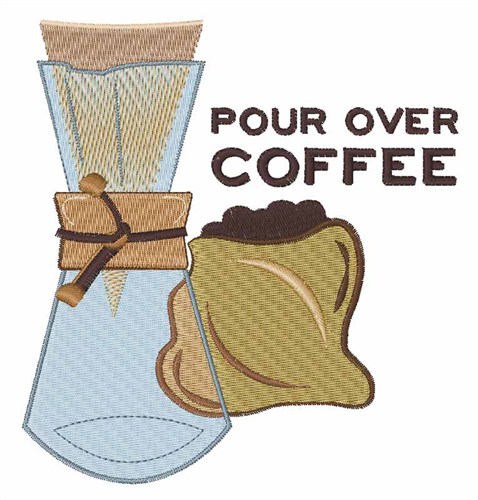 Pour Over Coffee Machine Embroidery Design