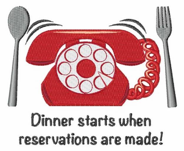 Picture of Dinner Starts Machine Embroidery Design