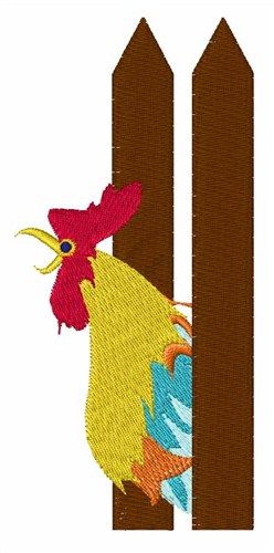 Crowing Rooster Machine Embroidery Design