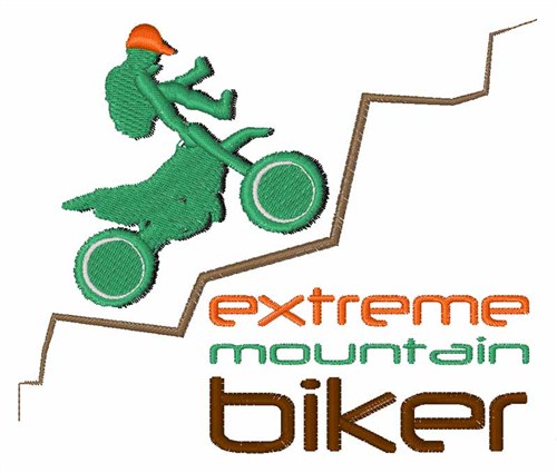 Extreme Mountain Biker Machine Embroidery Design
