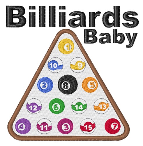 Billiards Baby Machine Embroidery Design