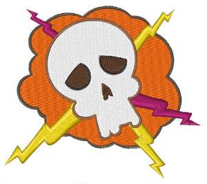 Picture of Electric Skull Machine Embroidery Design