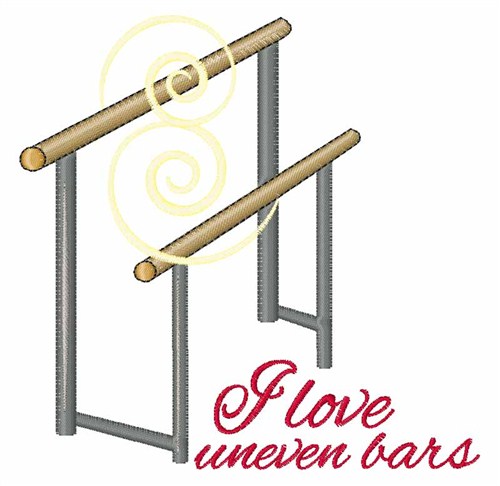 Love Uneven Bars Machine Embroidery Design