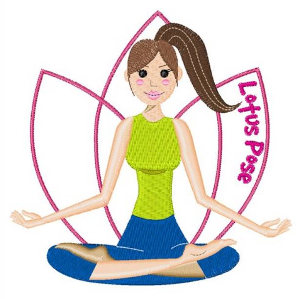 Picture of Lotus Pose Machine Embroidery Design
