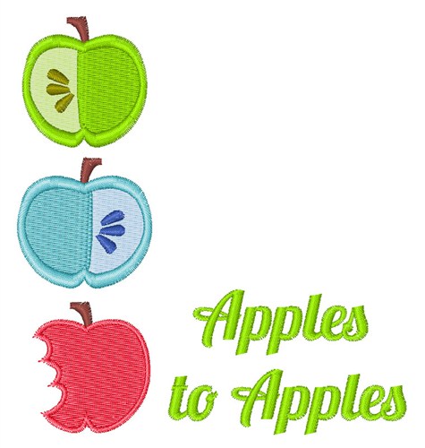 Apples To Apples Machine Embroidery Design