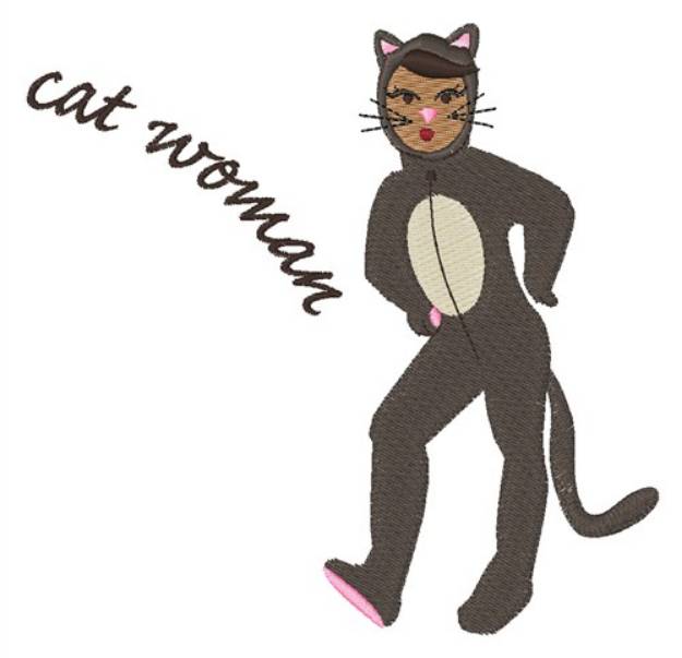 Picture of Cat Woman Machine Embroidery Design