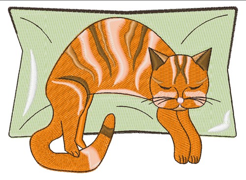 Napping Kitty Machine Embroidery Design
