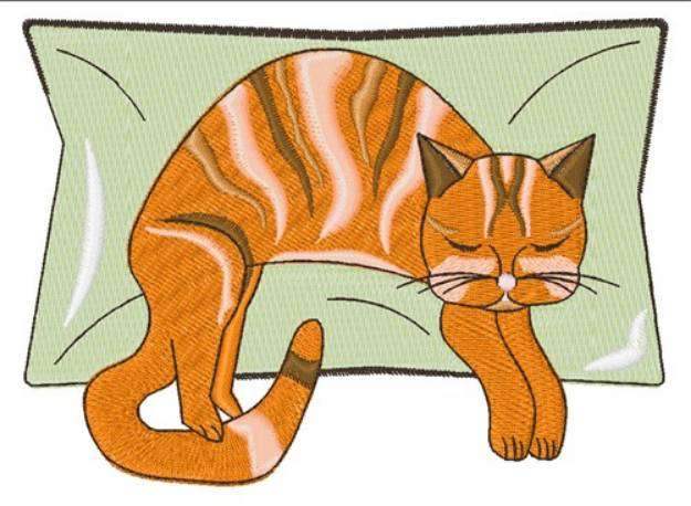 Picture of Napping Kitty Machine Embroidery Design