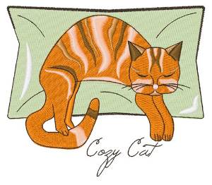 Picture of Cozy Cat Machine Embroidery Design