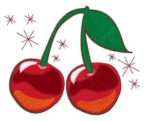 Picture of Sparkling Cherries Machine Embroidery Design