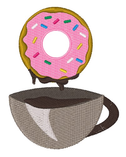 Coffee & Donut Machine Embroidery Design