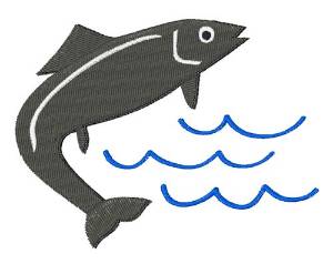 Picture of Jumping Fish Machine Embroidery Design
