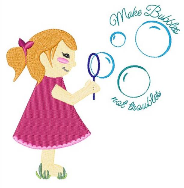 Picture of Bubbles Not Troubles Machine Embroidery Design