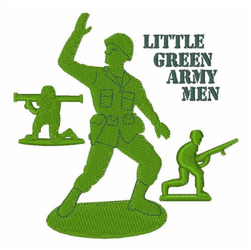 Green Army Men Machine Embroidery Design
