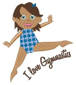 Picture of I Love Gymnastics Machine Embroidery Design