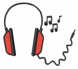 Picture of Musical Headphones Machine Embroidery Design