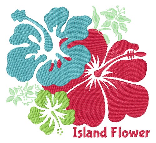 Island Flower Machine Embroidery Design