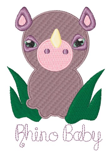 Rhino Baby Machine Embroidery Design