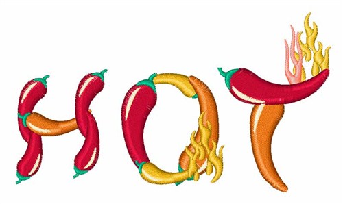 Hot Peppers Machine Embroidery Design