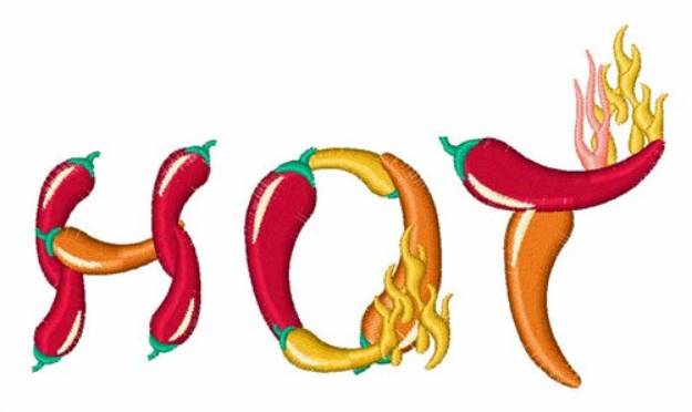 Picture of Hot Peppers Machine Embroidery Design