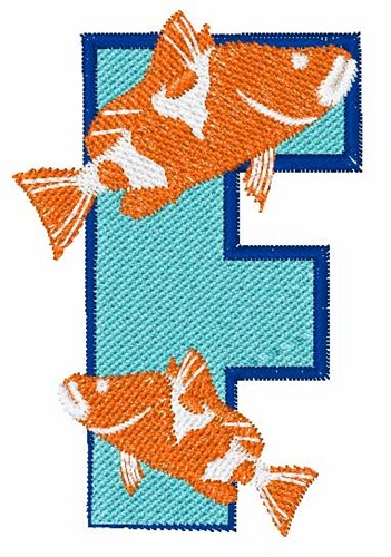 Double Fish F Machine Embroidery Design