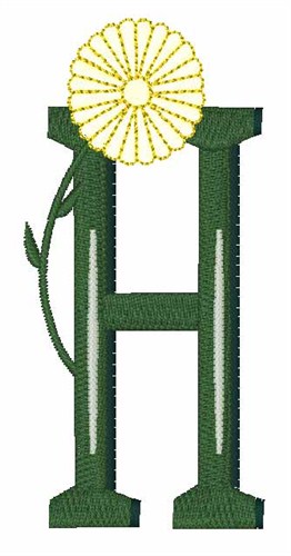Yellow Flower H Machine Embroidery Design