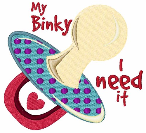 My Binky Machine Embroidery Design