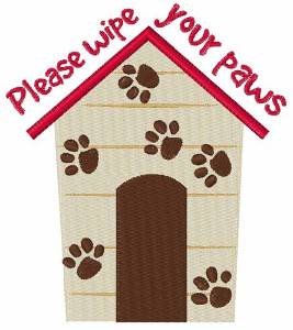 Picture of Wipe Your Paws Machine Embroidery Design